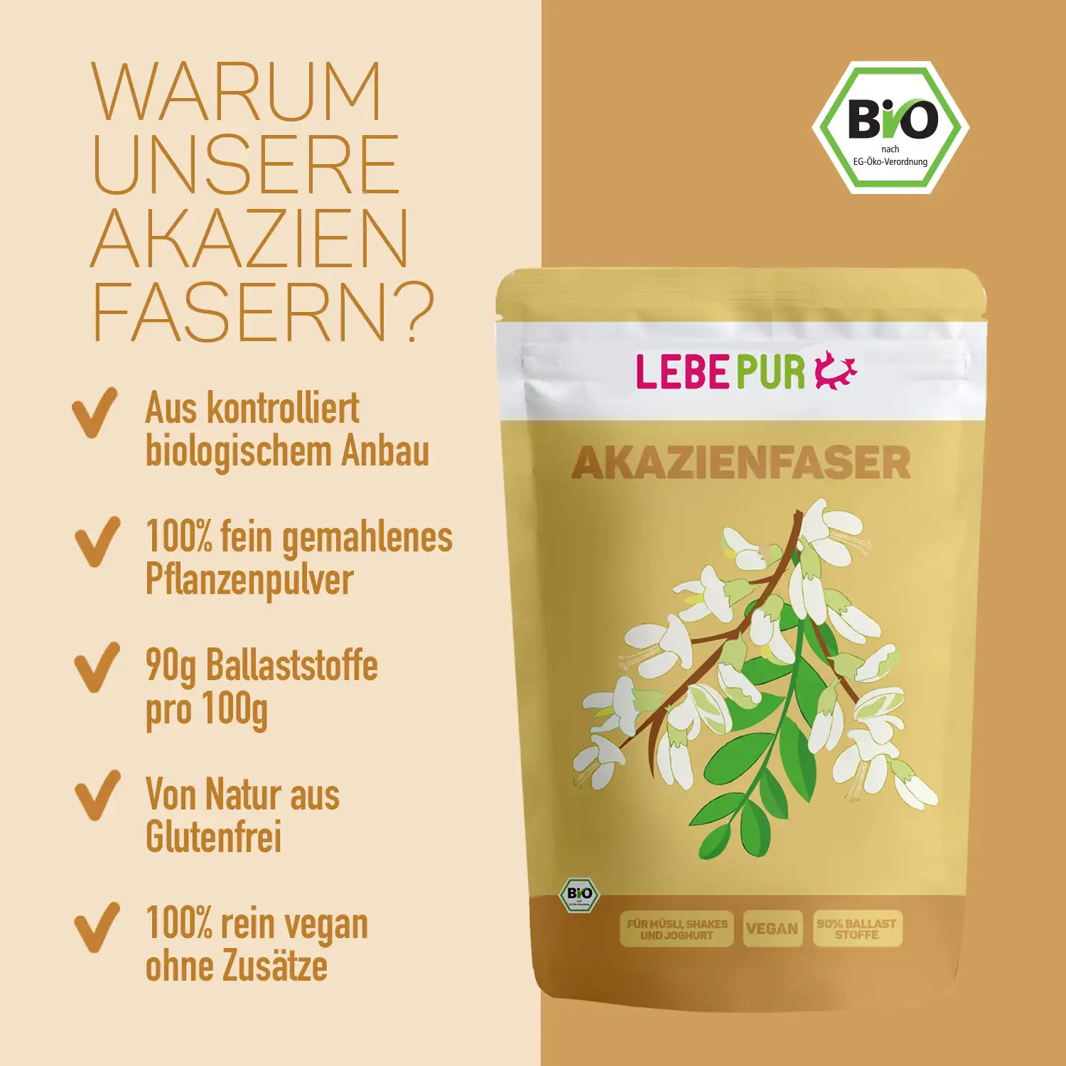 Vorteile Lebepur Akazienfasern