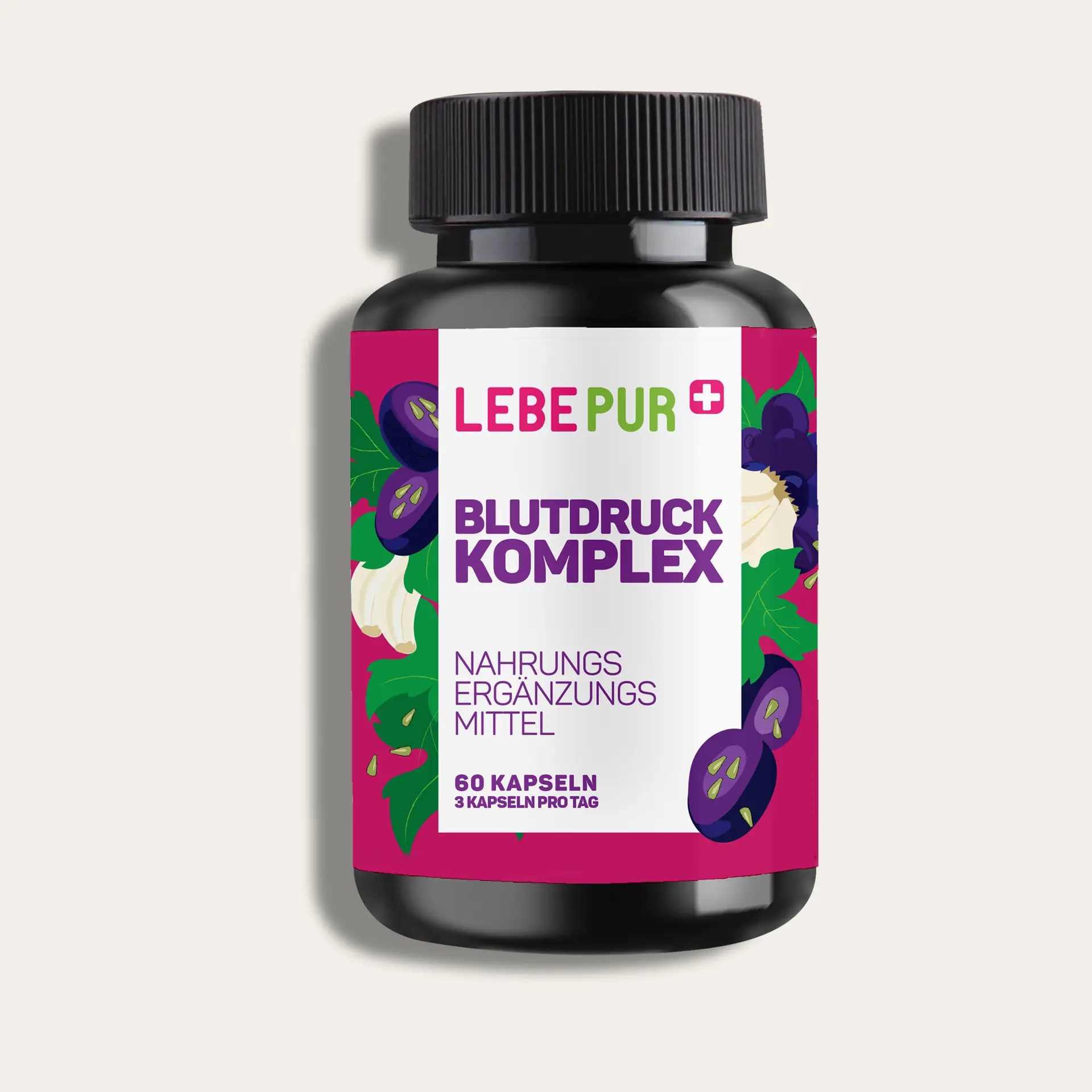 Lebepur Blutdruck Komplex – 60er-Dose, Vorderansicht