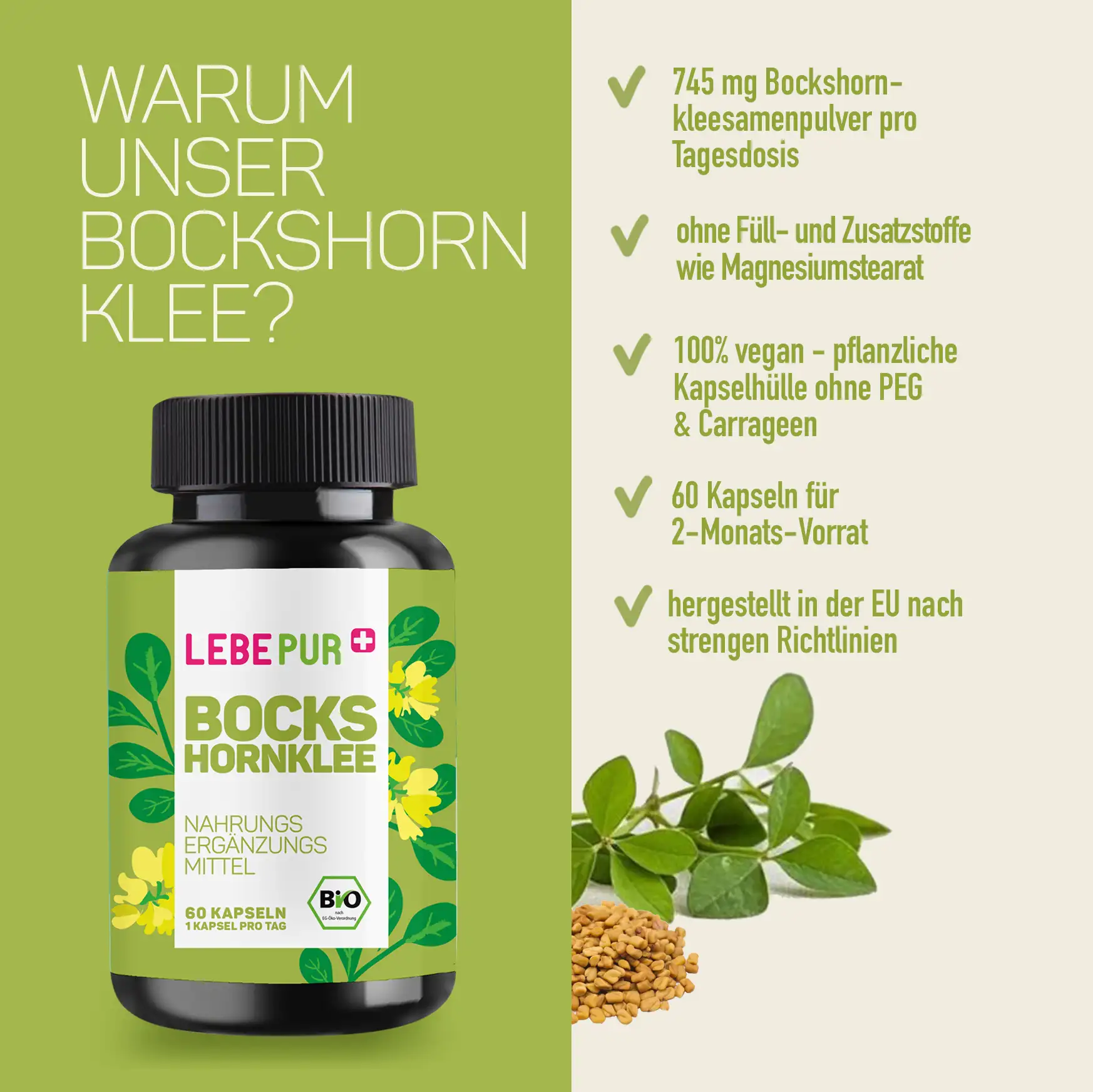 Vorteile Lebepur Bockshornklee Kapseln