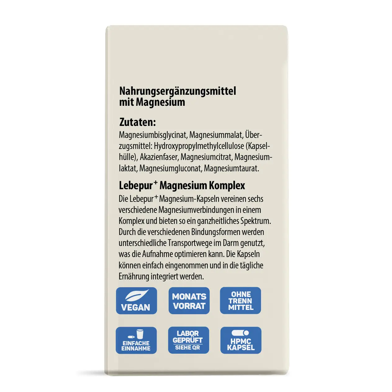 Lebepur Magnesium Komplex Zutaten