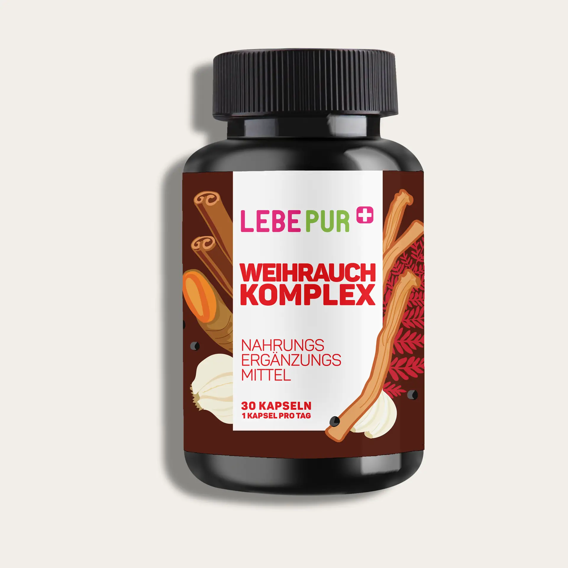 Lebepur Weihrauch Komplex Kapseln – 30er-Dose, Vorderansicht