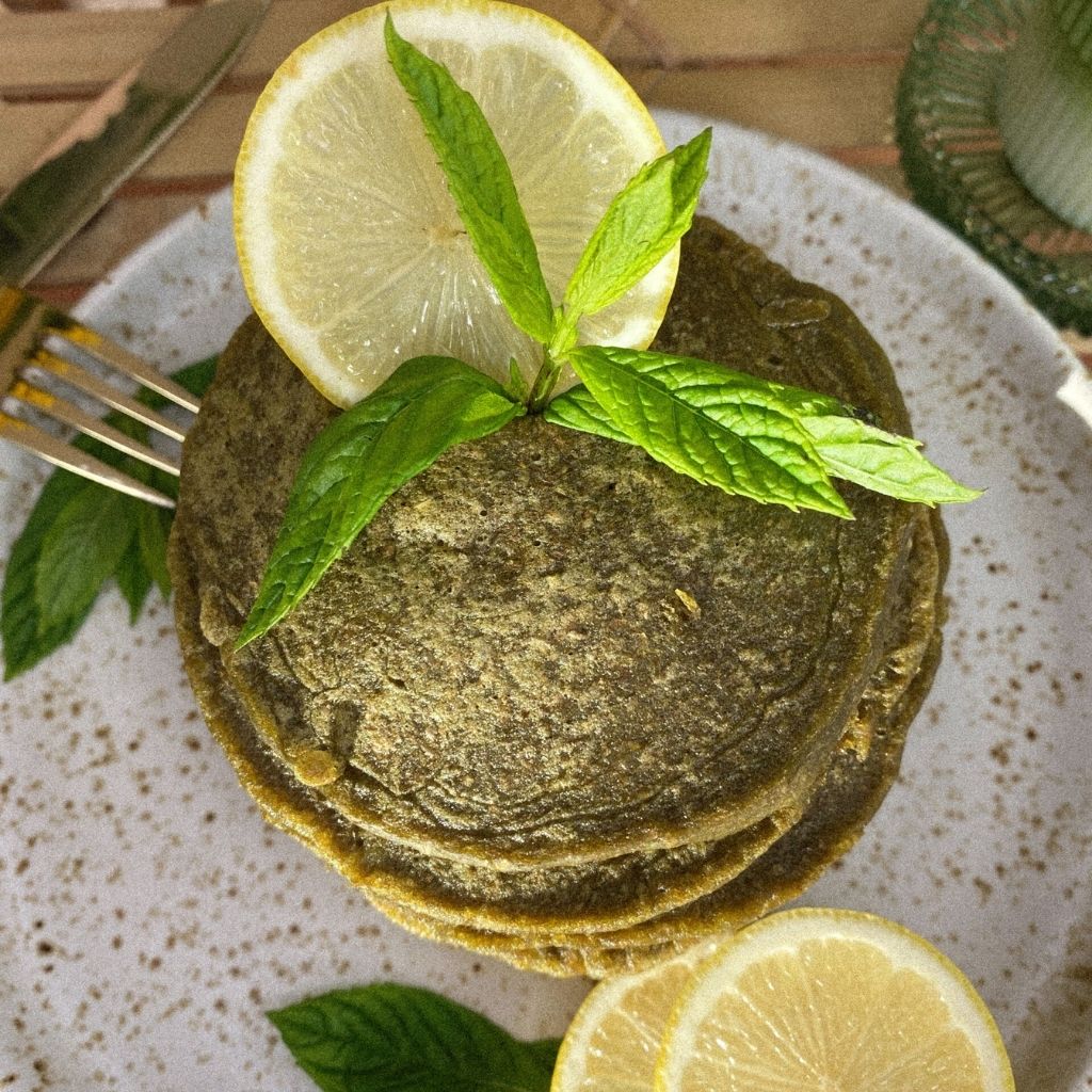 Gerstengras-Zitronen-Pancakes